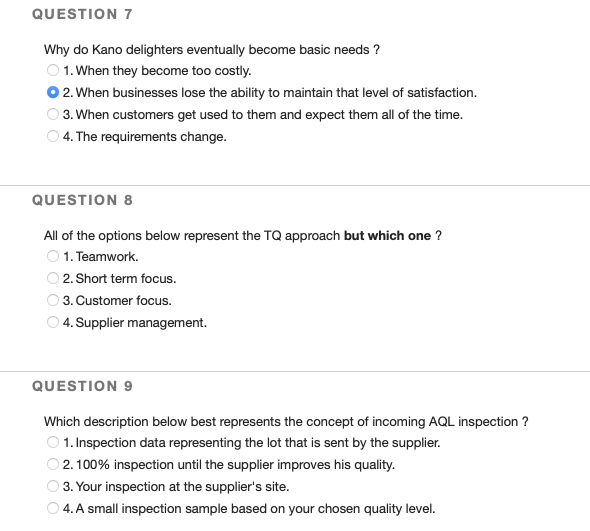 QUESTION 7 Why do Kano delighters eventually
