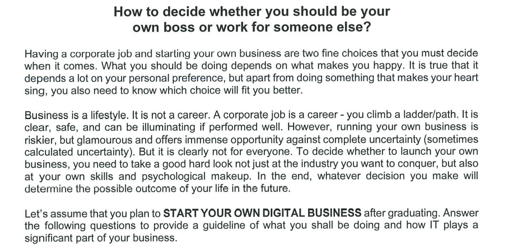 How to decide whether you should be your own boss
