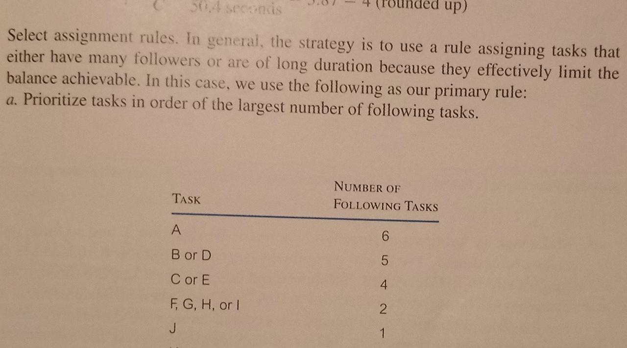 Question: Example 8.2 - Assembly-Line Balancing,