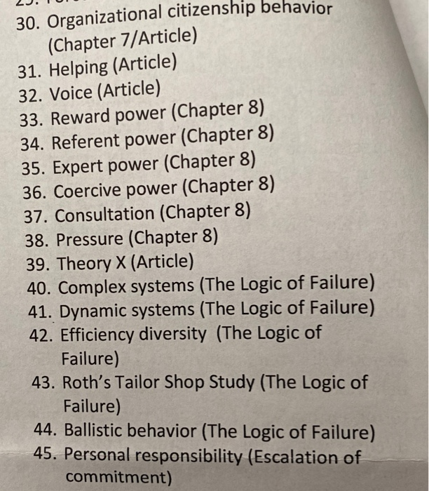 define the terms in 75 words 30. Organizational