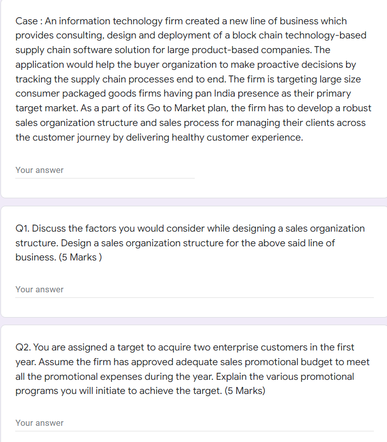 Case : An information technology firm created a