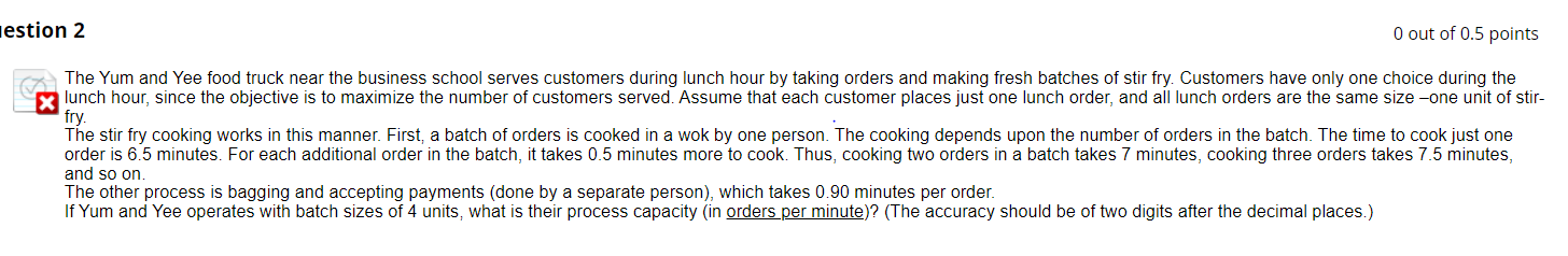 estion 2 0 out of 0.5 points X The Yum and Yee