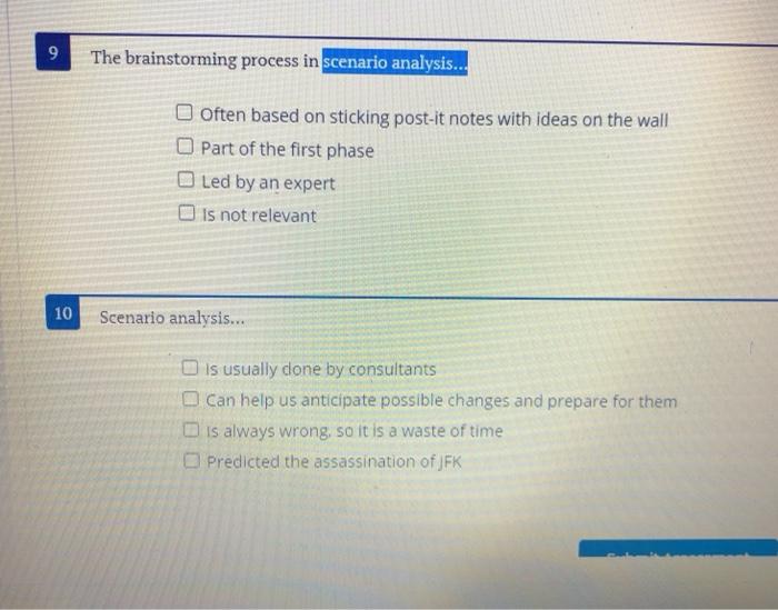 9 The brainstorming process in scenario