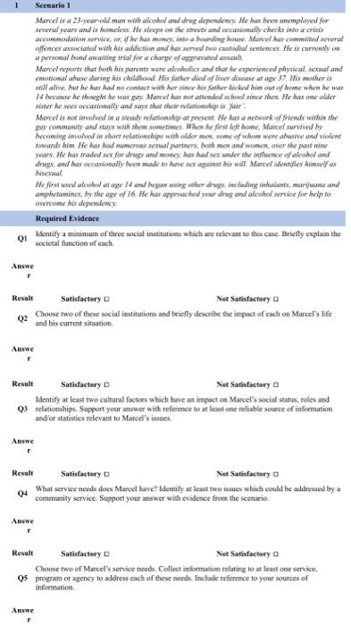 1 Scenario 1 Marce is a 23-year-old man with