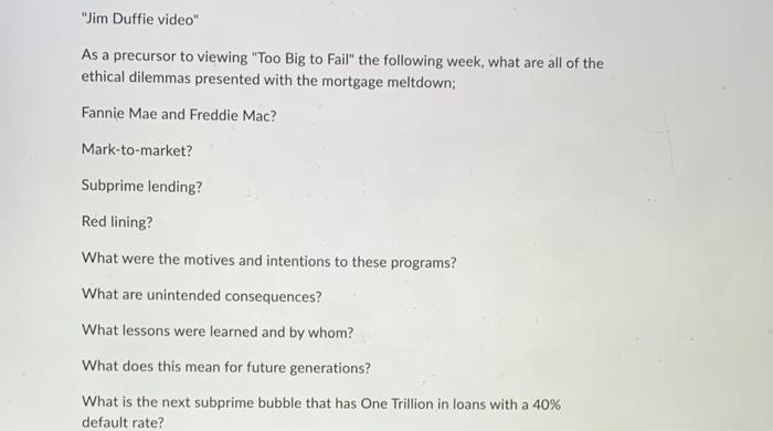 please answer all my grade depends on it "Jim