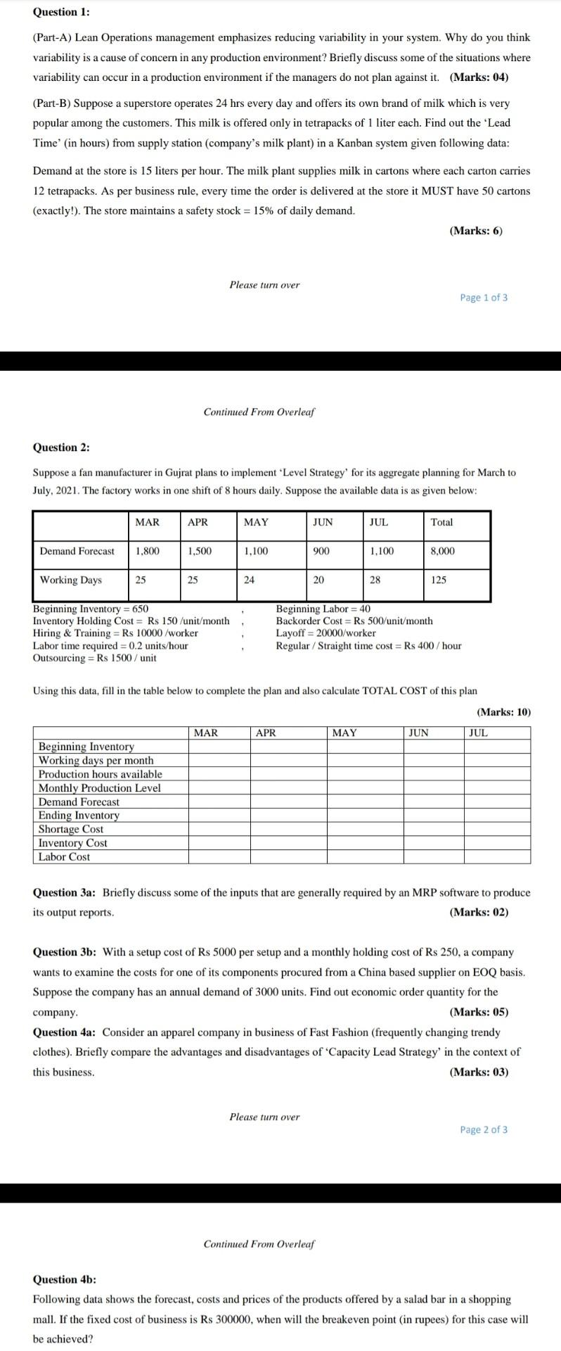 except question no 2 I want all answers I'll be