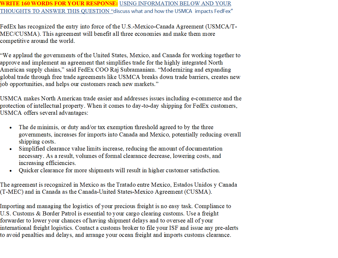 WRITE 160 WORDS FOR YOUR RESPONSE: USING