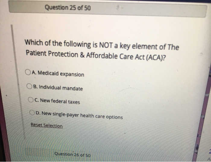 Question 25 of 50 Which of the following is NOT a