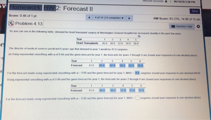 Mitchell Secondo 106/10/20 2:38 PM v Homework HW