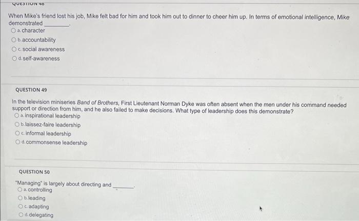 All 3 please!! When Mike's friend lost his job,