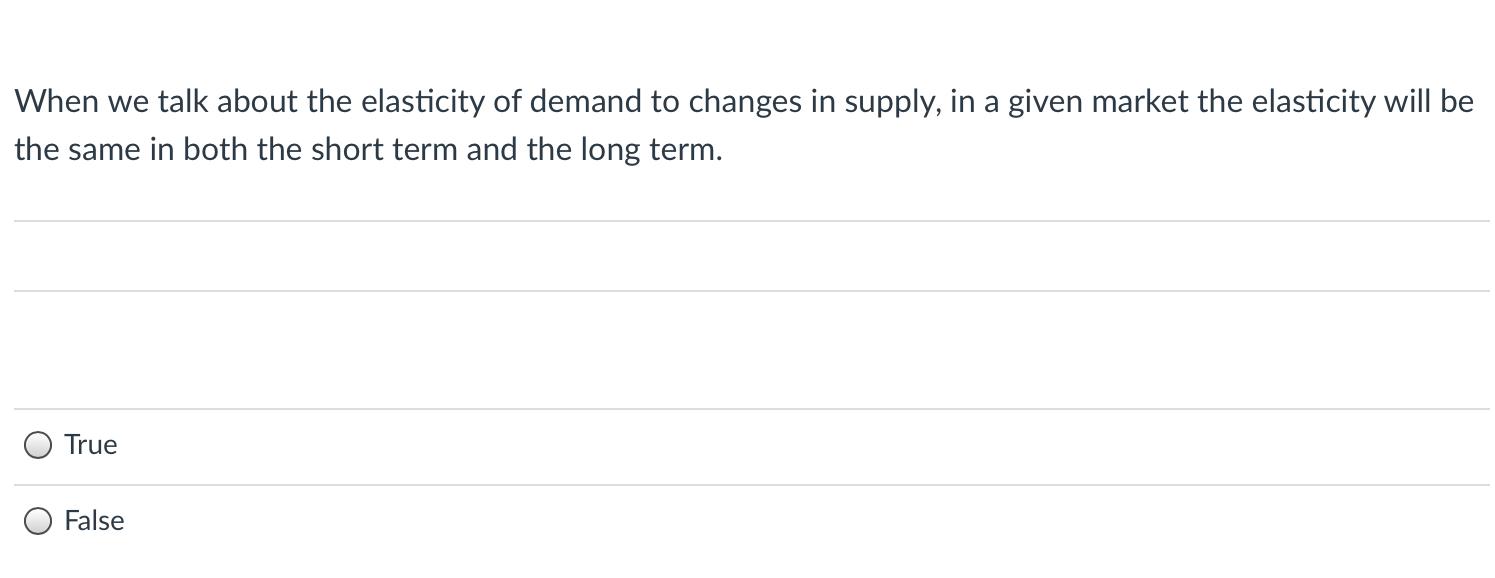 When we talk about the elasticity of demand to
