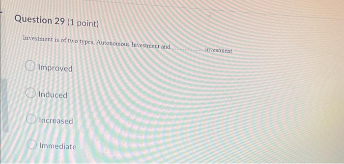 Question 27 (1 point) ..refers to the total