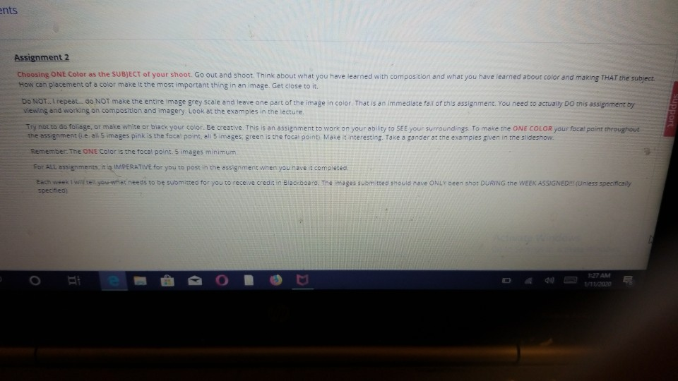 Thinking about composition. Utilizing the "rules" we went over. Post them to