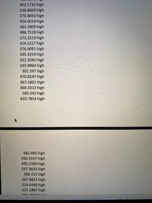 Q3 and Q4 The data provided to answer the