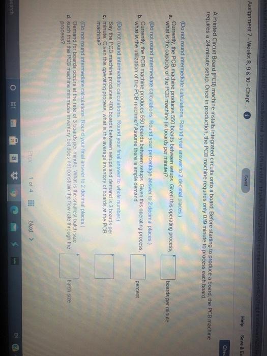 Assignment 7 - Weeks 8,9 & 10 - Chapt... * Savod