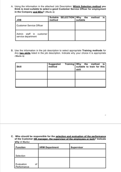 A. Using the information in the attached Job