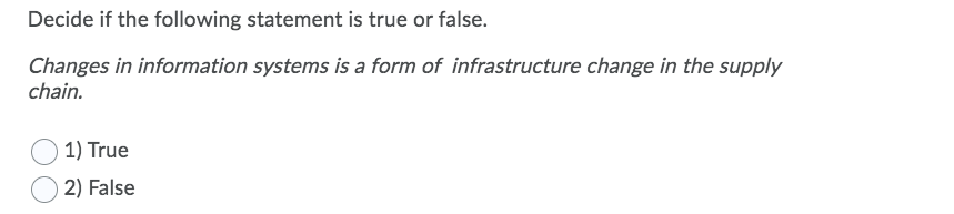 Decide if the following statement is true or