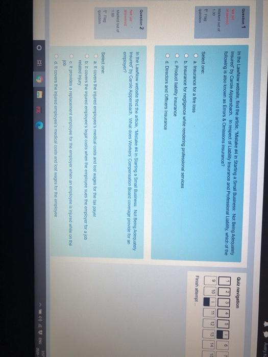 Avery Ki Question 1 Quiz navigation In the LawNow