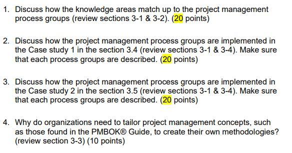 undefined 1. Discuss how the knowledge areas
