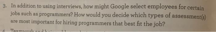 question 2 PARTII MANAGING THE TALENT LIFE CYCLE