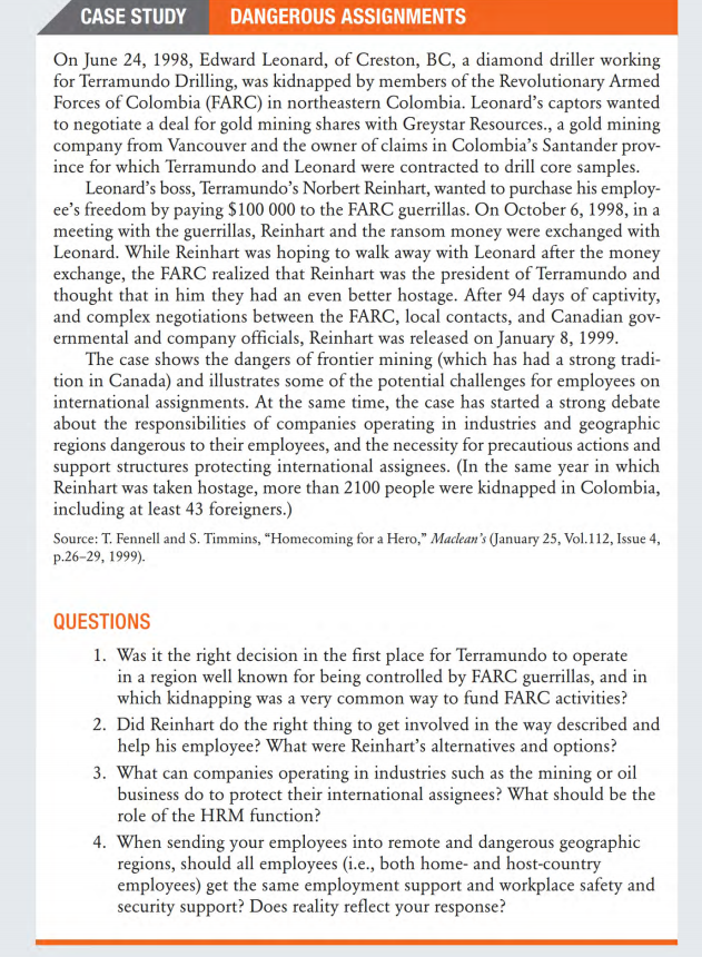 500 words CASE STUDY DANGEROUS ASSIGNMENTS On