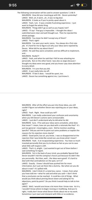 9:55 The following conversation will be used to