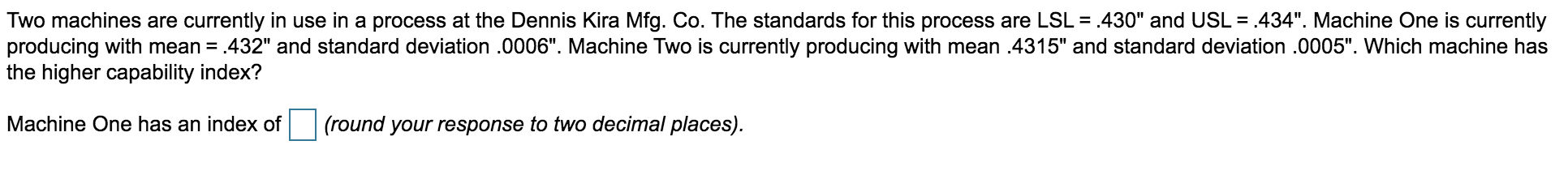 Also find machine two index. Two machines are