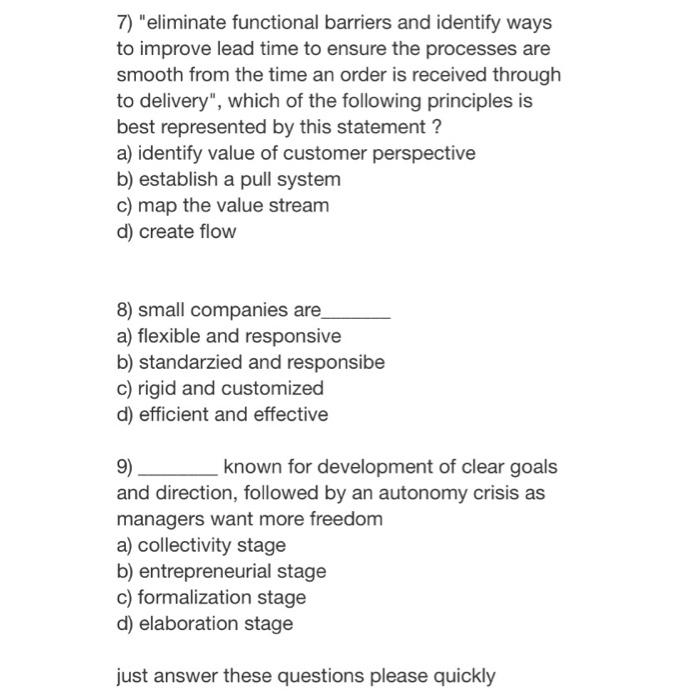 7) "eliminate functional barriers and identify