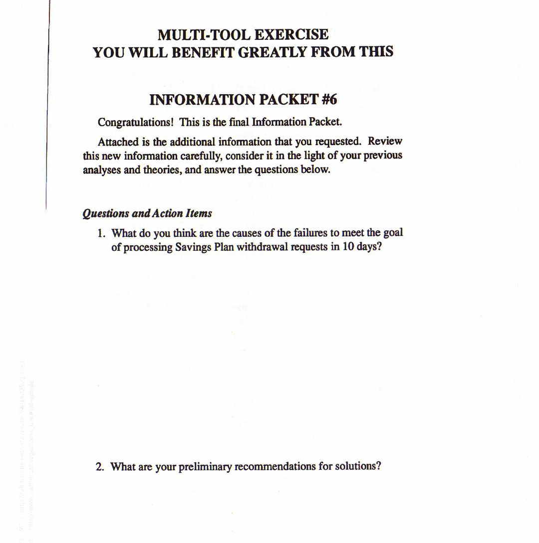 INFORMATION PACKET #6 ATTACHMENT A An Interview
