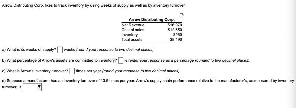 Arrow Distributing Corp. likes to track inventory
