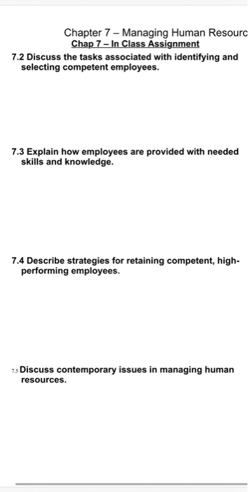 Chapter 7 - Managing Human Resourc Chap 7 - In