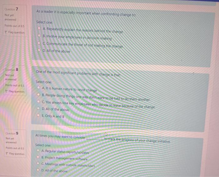 Question 7 As a leader it is especially important