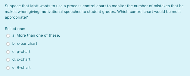 Suppose that Matt wants to use a process control