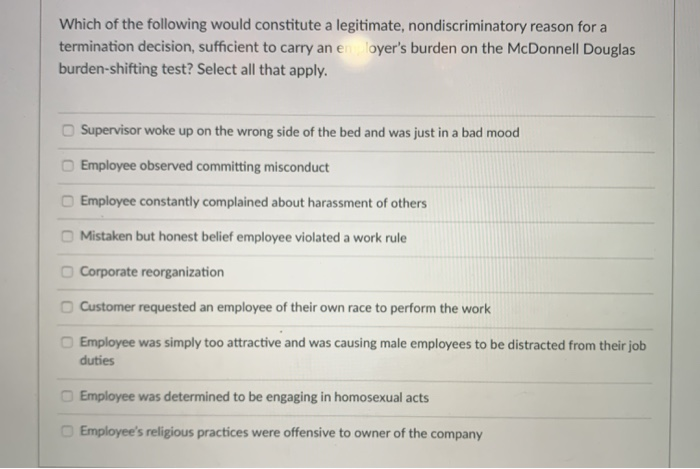 Which of the following would constitute a