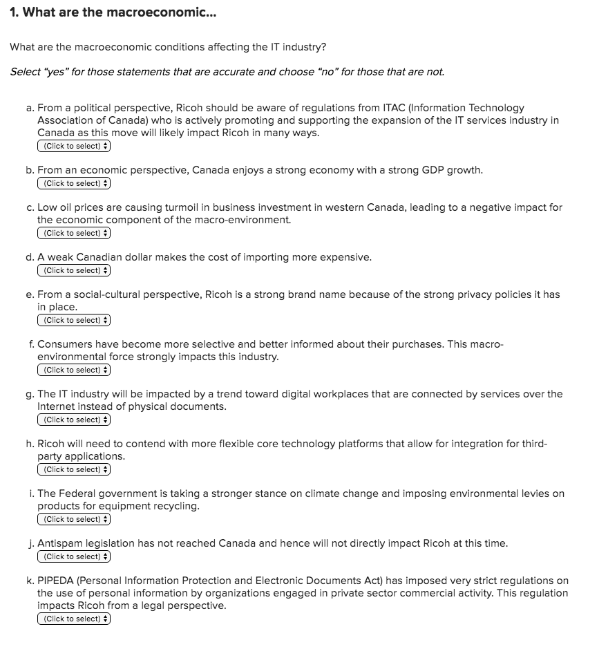 1. What are the macroeconomic... What are the