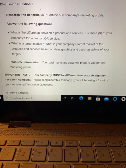Discussion Question 2 Research and describe your
