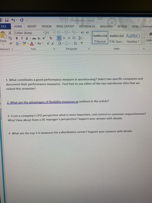 Johnson 5.0 Documenti Word FILE HOME INSERT