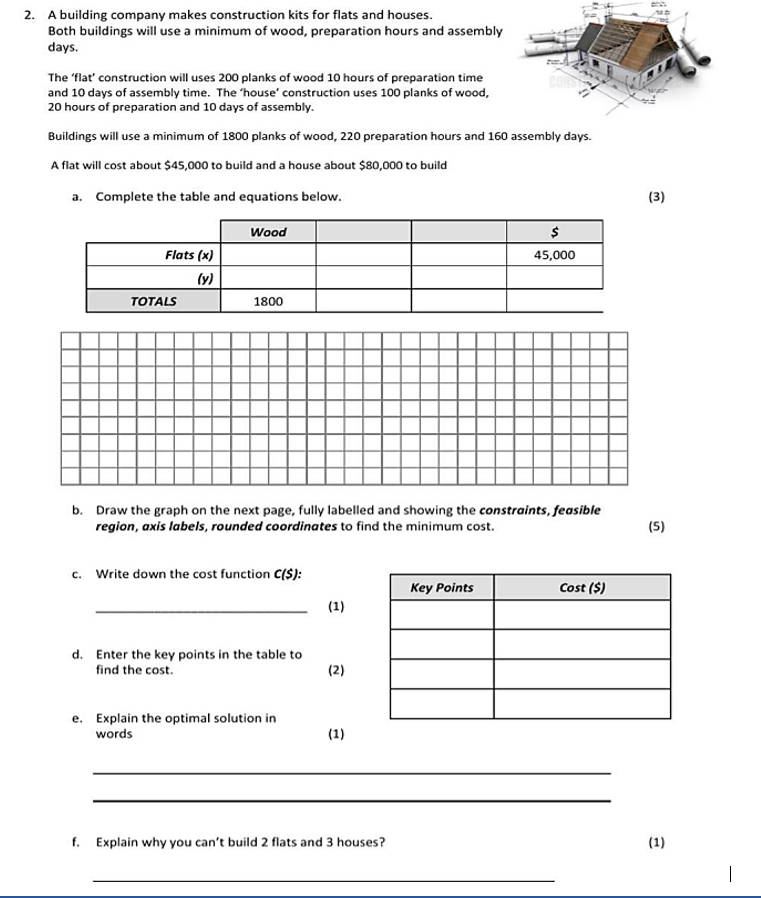 2. A building company makes construction kits for
