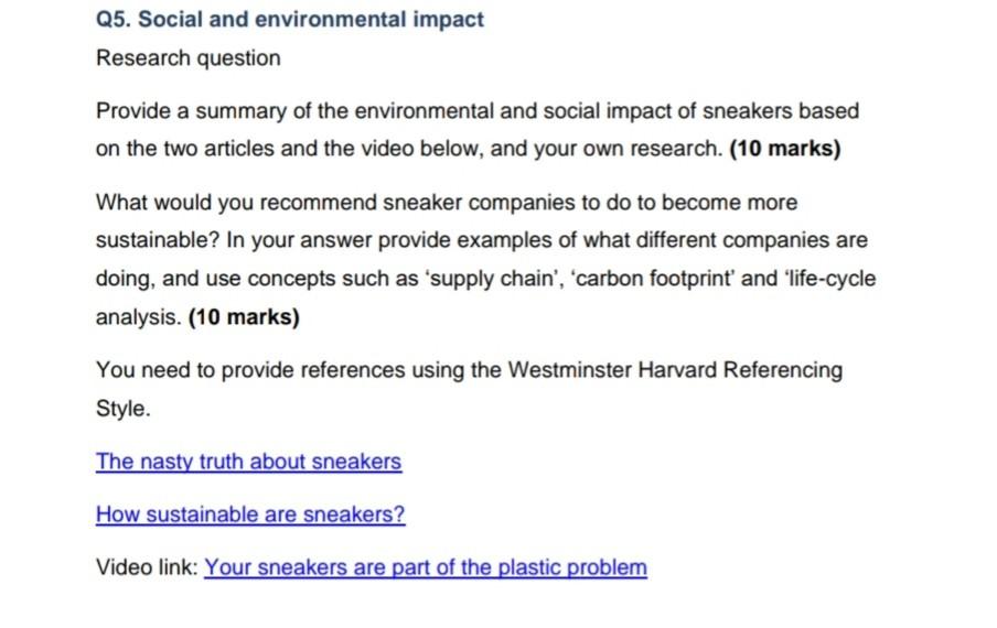 Please :( Q5. Social and environmental impact