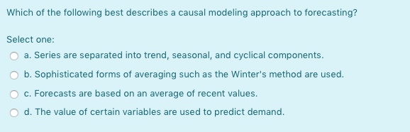 Which of the following best describes a causal