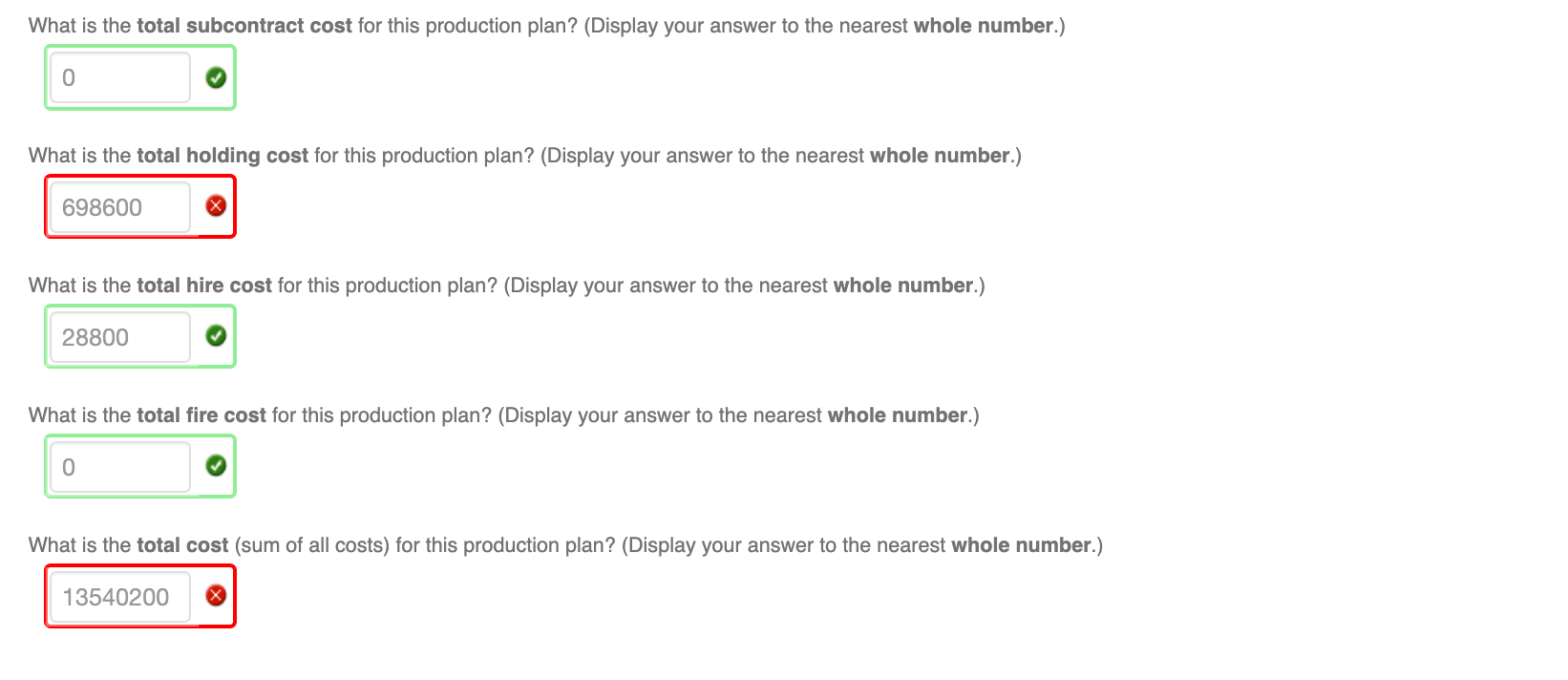 THE RED BOXES ARE WRONG ANSWERS AND THE GREEN