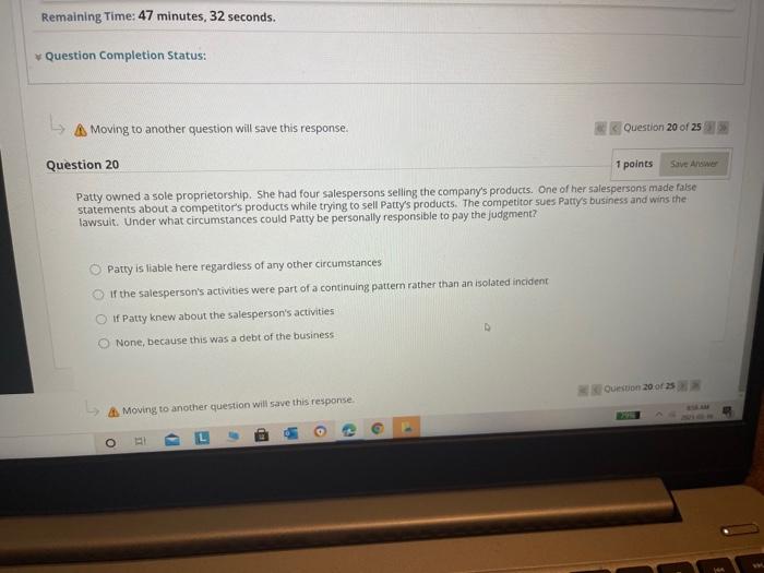 estion Completion Status: Save and A Click Submit