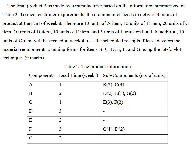 Question: Please answer the following question