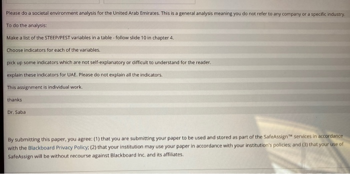 Please do a societal environment analysis for the