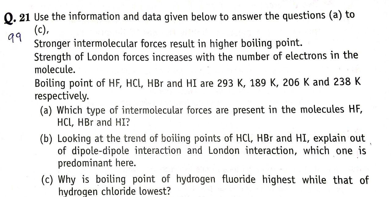 Asap 99 Q. 21 Use the information and data given