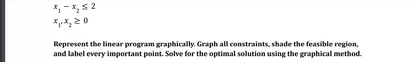 Linear program question Considering the following