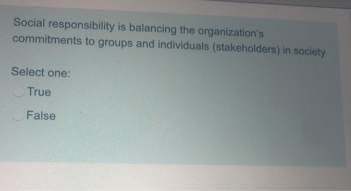 Social responsibility is balancing the