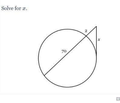 Solve for x. 2 70 . 1