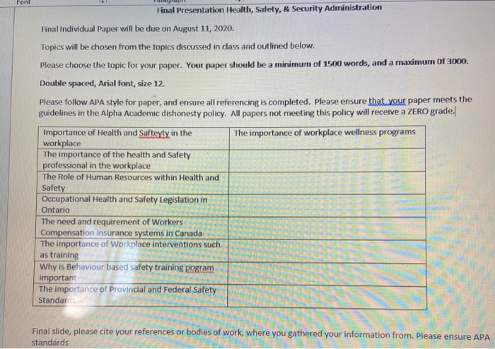 Background Scenario Your establishment has