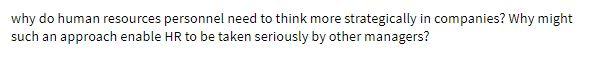why do human resources personnel need to think